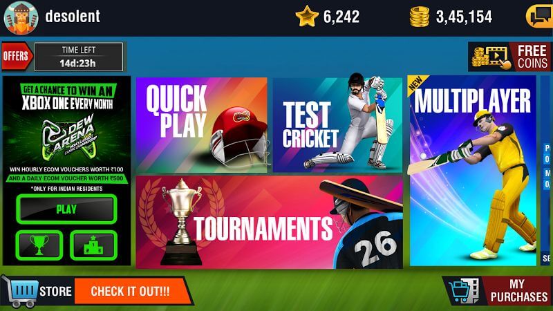 World Cricket Championship 2 (MOD, Coins/Unlocked)